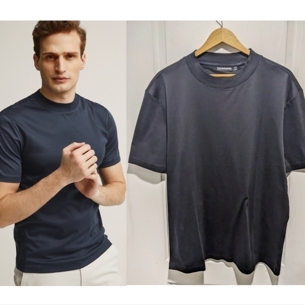 NWT J. Lindeberg | Ace Mock Neck T-shirt in Black